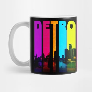 Retro Detroit Michigan Cityscape Skyline Mug